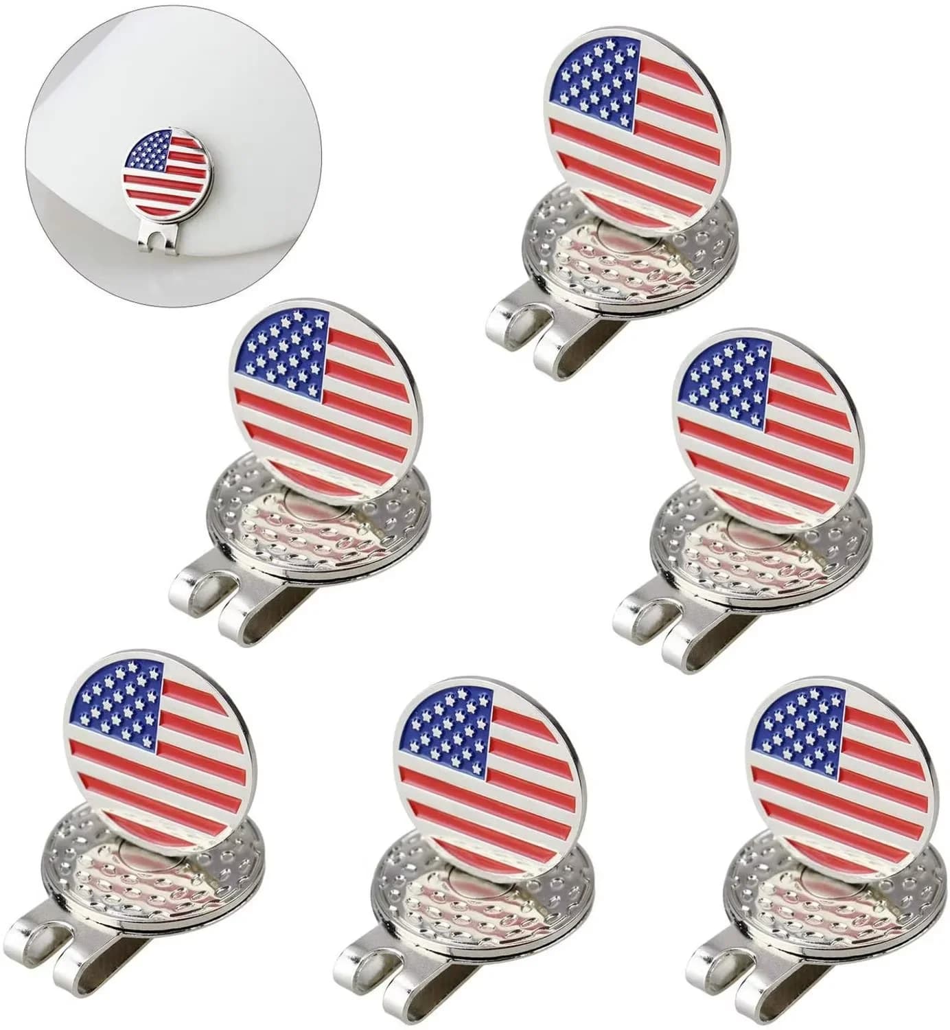 6 pz/pacco pennarello per pallina da golf clip porta marcatore per pallina in silicone con attacco magnetico per il tuo bordo tascabile, cintura e vestiti ottimo regalo