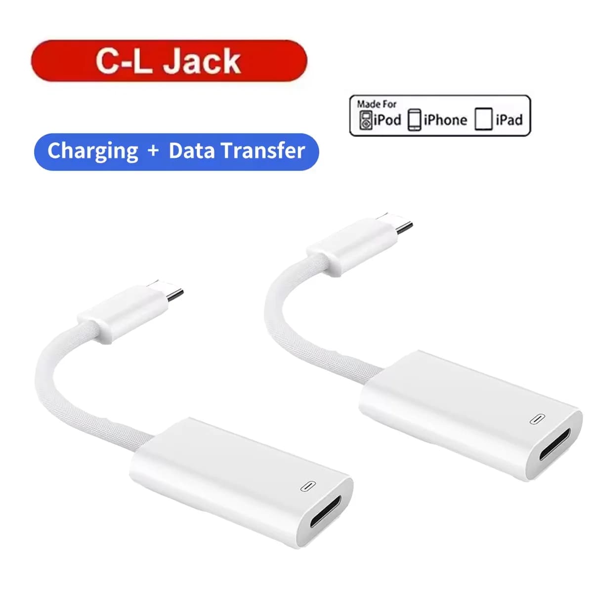 USB C to Lightning Headphone Adapter, Type C Male to Female Lightning Converter, Supports Charge/Data