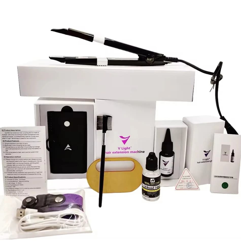 Macchina per l'estensione dei capelli con tecnologia V-Light nuovo Set di estensioni dei capelli con nastro di sistema V strumenti per l'estensione dei capelli leggeri per il salone