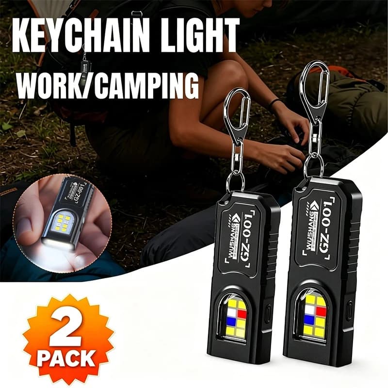 Torcia portachiavi a LED ricaricabile tramite USB-C, 550LM, mini torcia portatile, lanterna tascabile, luce da lavoro con magnete per emergenze