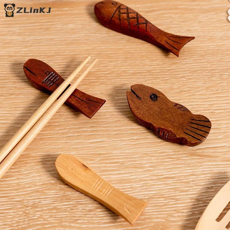 ▶ Porta Bacchette in Legno Creativo, Supporto per Bacchette Giapponesi, Cucchiaio, Forchetta e Coltello, Decorazione da Tavola, Poggia Bacchette, Porta Utensili da Tavola