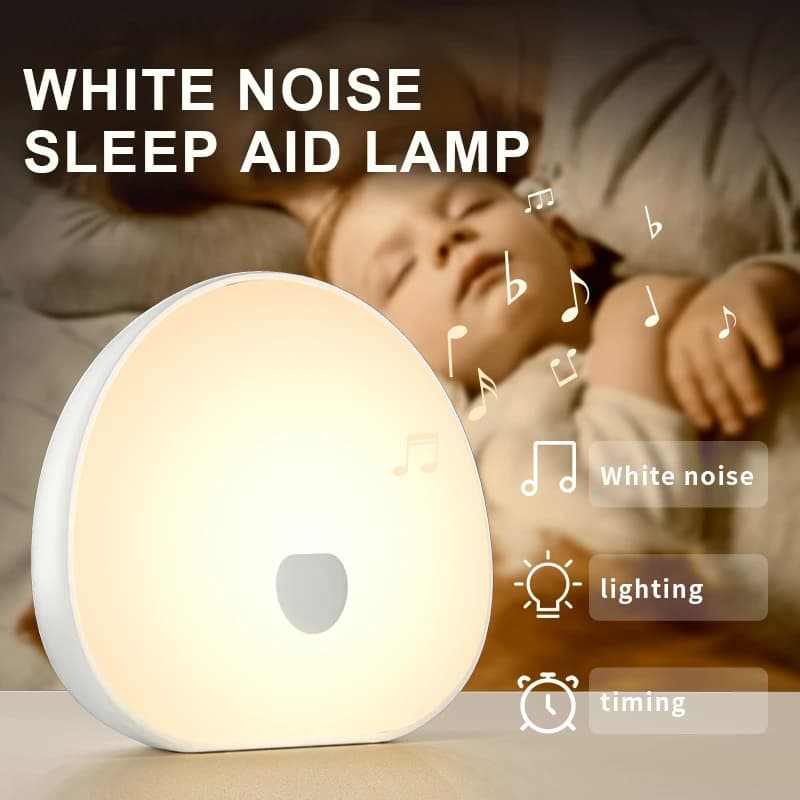 Luce notturna intelligente ricaricabile al tocco a sette colori Lampada per alimentazione notturna per bambini Rumore bianco Monitor per il sonno Luce notturna per bambini