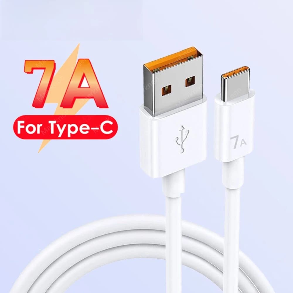Cavo USB tipo C 7A 100W, cavo di ricarica rapida, cavo dati Super Charge per Xiaomi Huawei Samsung Android Phone 0,25 m/1 m/1,5 m/2 m