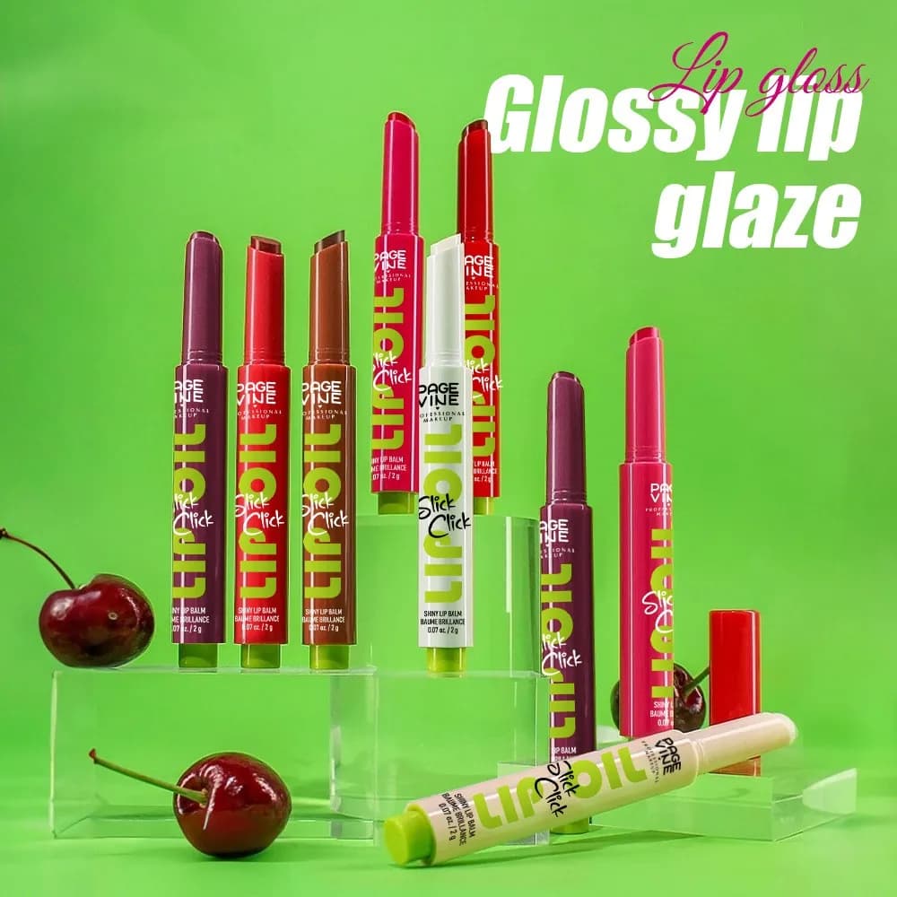 Click Press Lip Gloss Moisturizing Plump Lip Glaze Matte Waterproof Non-fade Lipstick for Daily Party Makeup