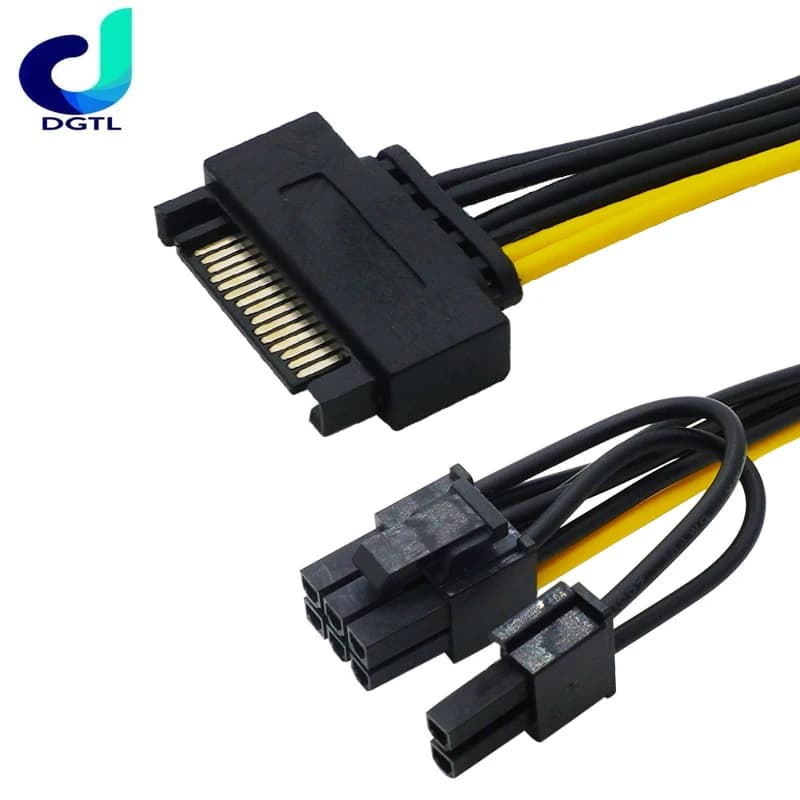 Cavo di Alimentazione da 15 Pin SATA Maschio a 8 Pin (6+2) PCI-e, Adattatore da 15 Pin SATA a 8 Pin PCI Express per Schede Grafiche