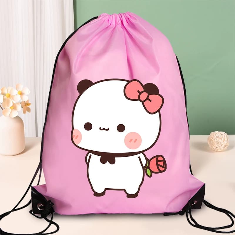 Bubu Dudu Cute Bear Polyester Drawstring Bag Anime Cartoon Fashion Pouch Men Women Swimming Fitness Portable Storage Bags Gifts