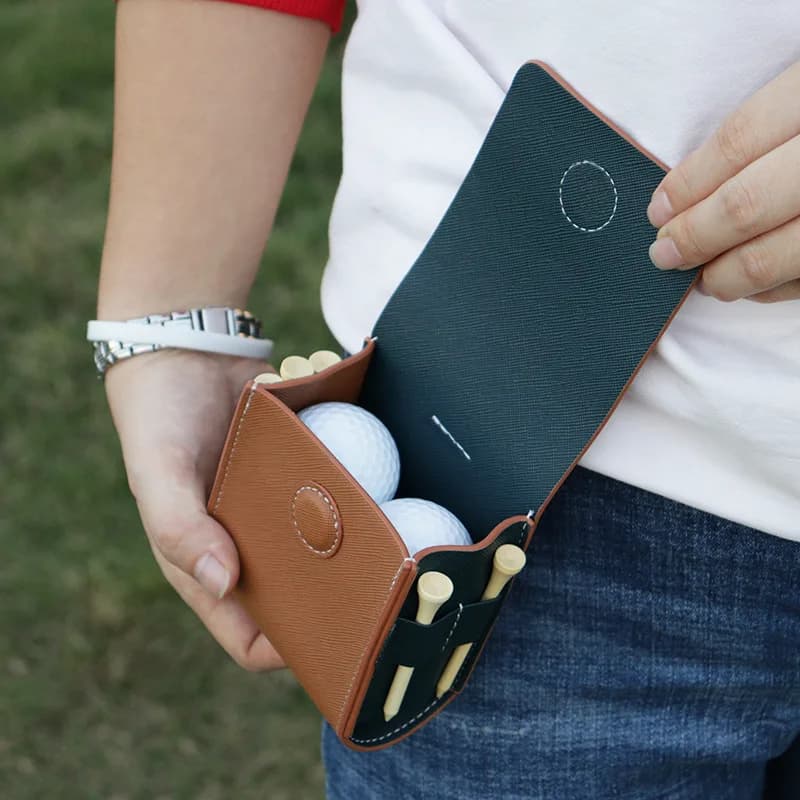 Borsa portaoggetti da golf per esterni, custodia in pelle per telemetro da indossare in vita, borsa magnetica da cintura per strumenti di misurazione
