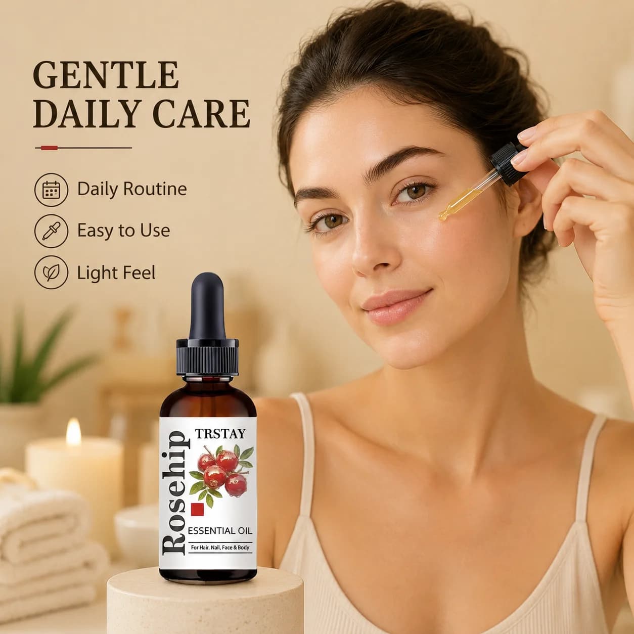 Non-Greasy Refreshing Multi-Effect Care Essential Oil, Long-Lasting Nourishment Gentle On Skin, Daily Moisturizing Oil For Face,