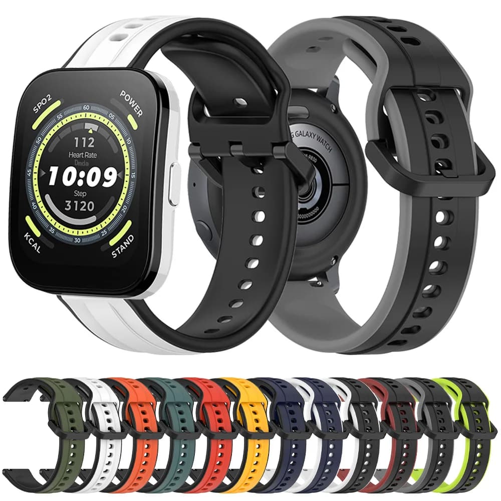 Cinturino sportivo in Silicone per Huami Amazfit GTR 4/GTR 3 Pro 2 2e 47mm 42mm cinturino Amazfit BIP 5 GTS 4 3 bracciale 20mm 22mm cinturini