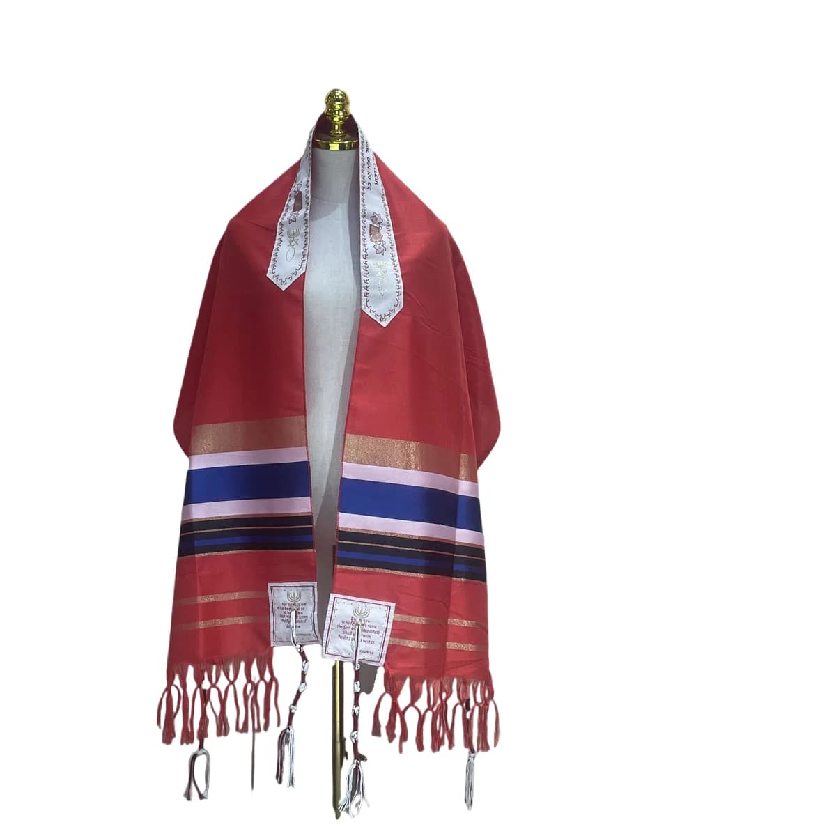 Tallit sciarpa messianica stile fuoco preghiera Talit gerusalemme Hanukkah scialle 50x180cm