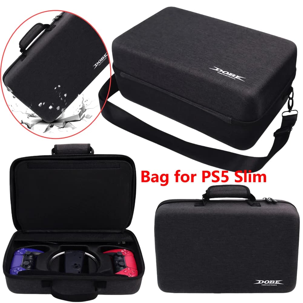 Borsa da viaggio per PS5 Slim, custodia rigida, organizer, custodia protettiva antiurto per accessori di gioco Playstation 5 Slim