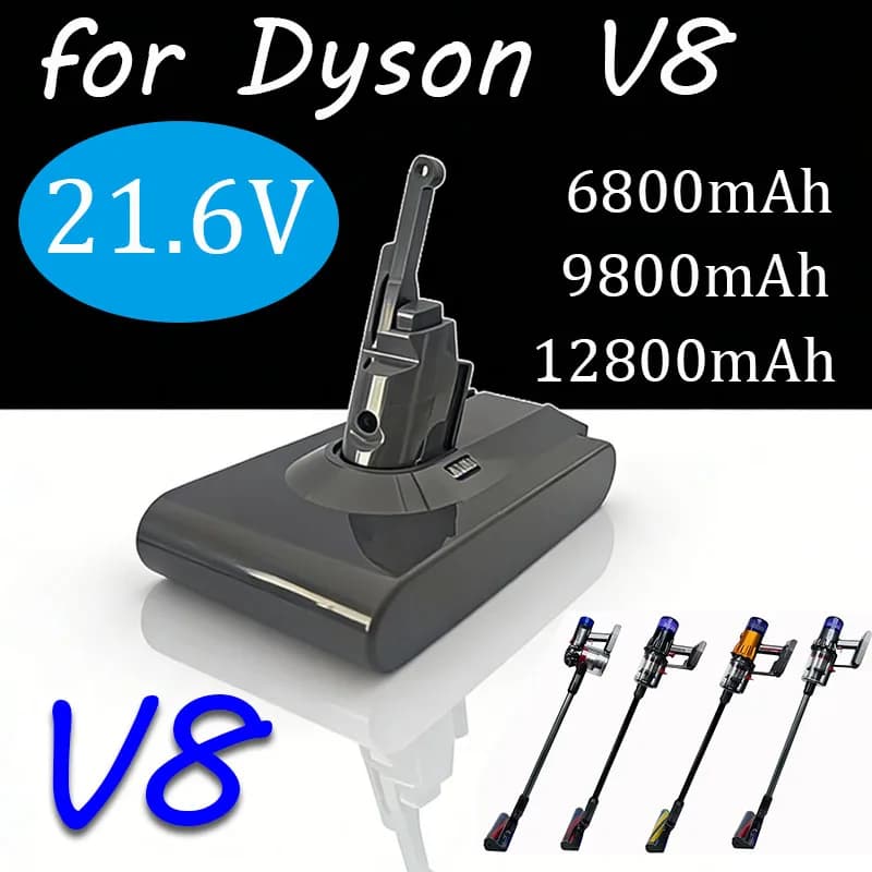 100% NEW Replacement Battery for Dyson V8 21.6V 12800mAh, Compatible with Dyson V8 Absolute Wireless Vacuum Cleaner