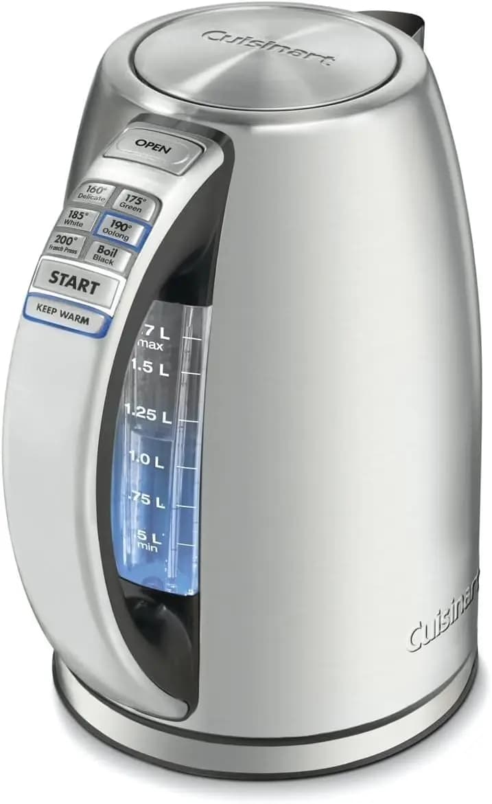 1.7 liters electric kettle with 6 temperature settings, quick boiling, wireless design and hot maintenance function