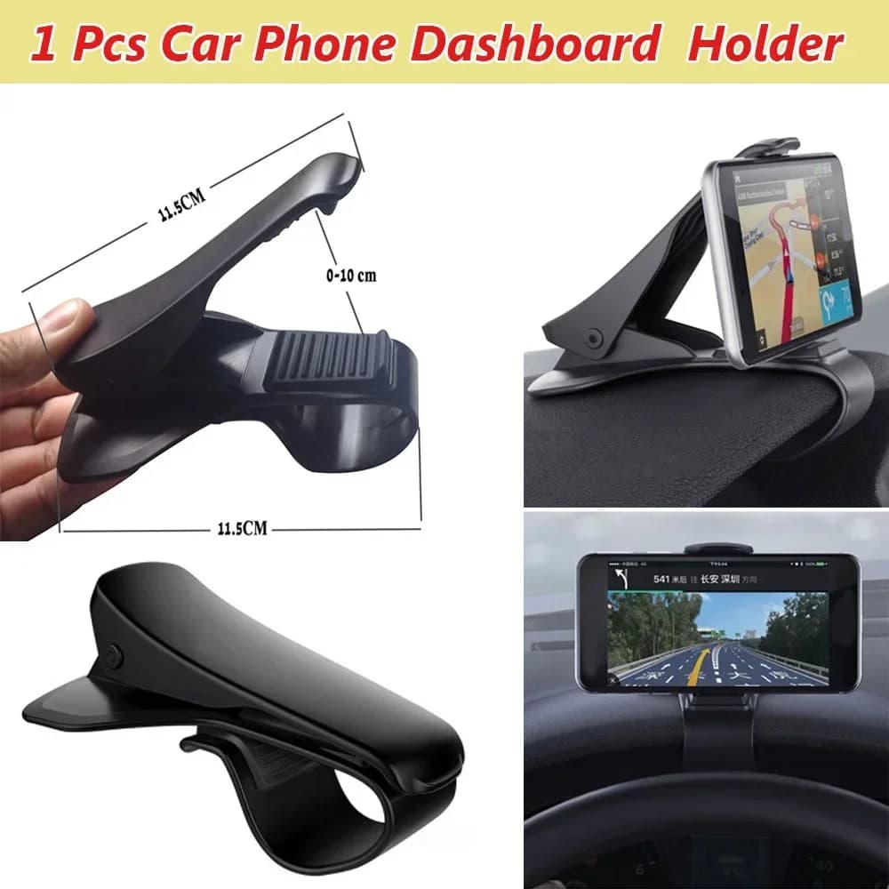Supporto universale per telefono automatico da 1 pezzo Staffa di supporto per clip per cruscotto per auto da 6,5 pollici per telefono cellulare (solo supporto)