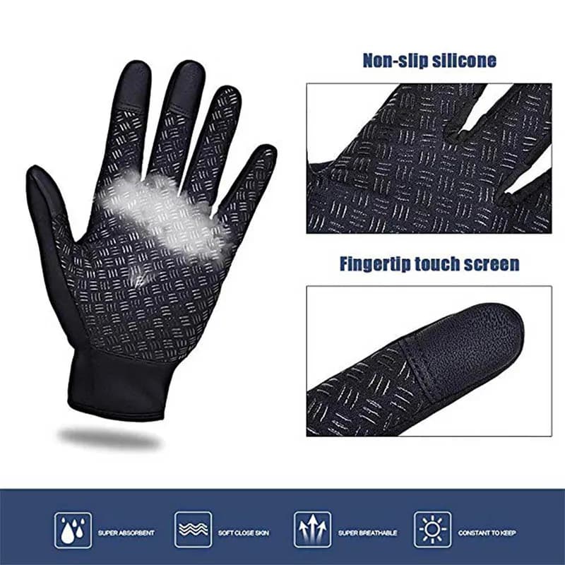 Guanti Invernali Impermeabili Antivento con Touchscreen e Cerniera, Caldi per Moto, Snowboard e Guida in Climi Freddi
