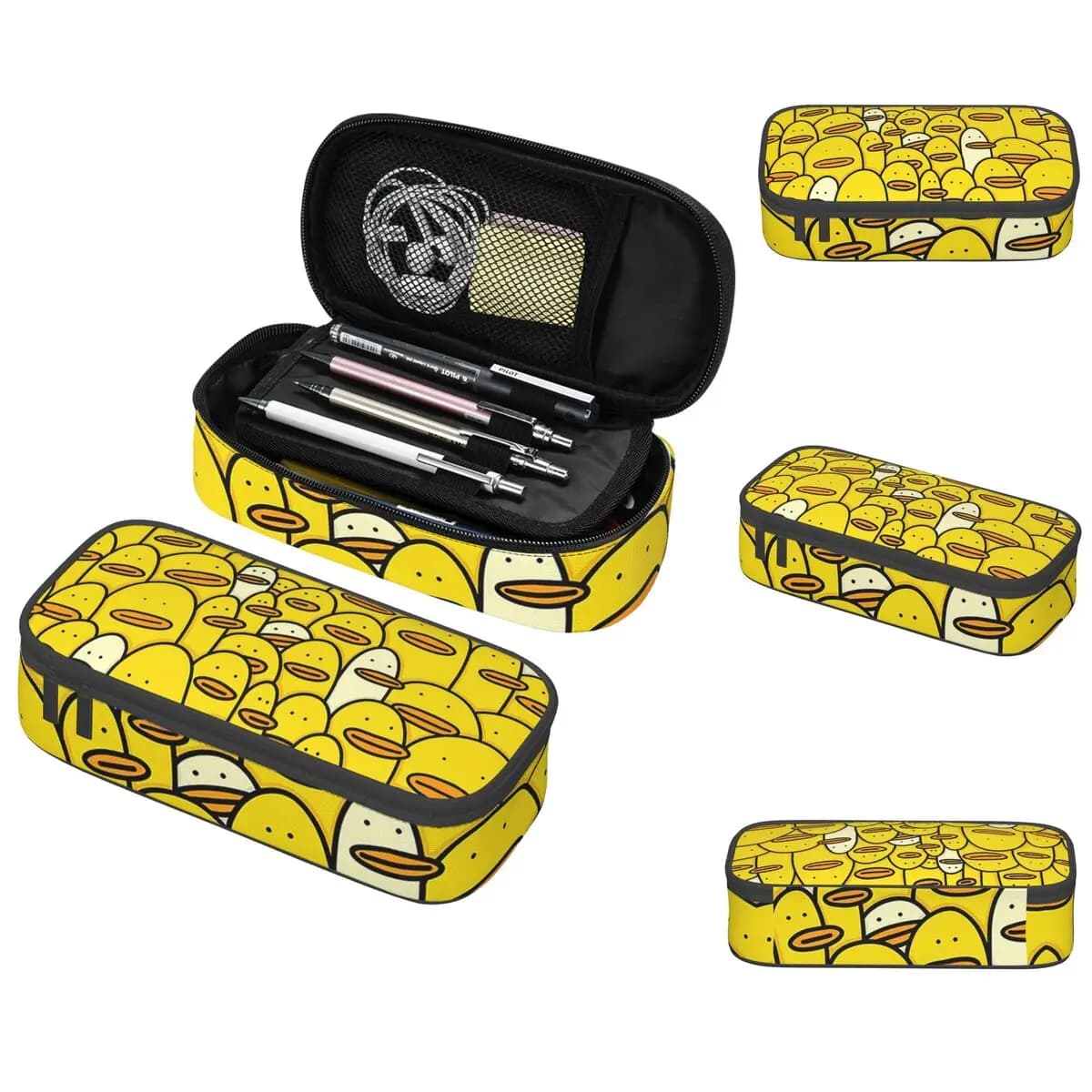 Cartoon Yellow Rubber Duck Pattern Pencil Case for Students Gifts Pen Box Pencil Bag Stationery Supplies Pen Holder Bag