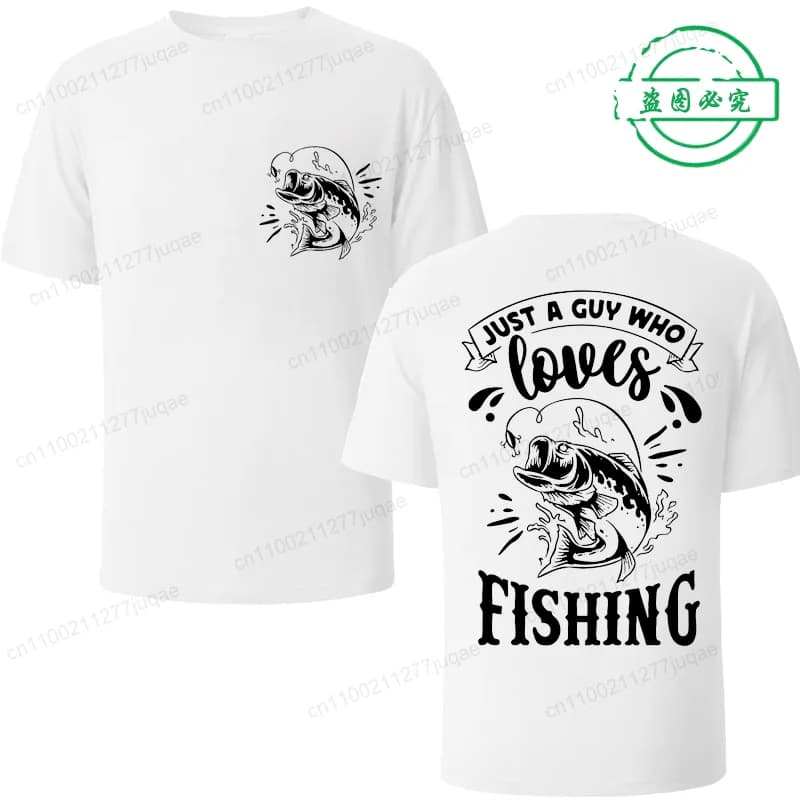 Pesca T Shirt Uomo Estate Moda T-shirt Pesce da uomo Pescatore Divertente Top Moda Tees Homme Marca Unisex Casual Tee Abbigliamento