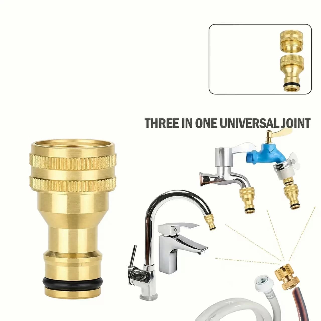 Multipurpose Connector Three in One Car Washer Water Gun 4 point Connector Adapter for Washer Multifunctional Pulp Connector