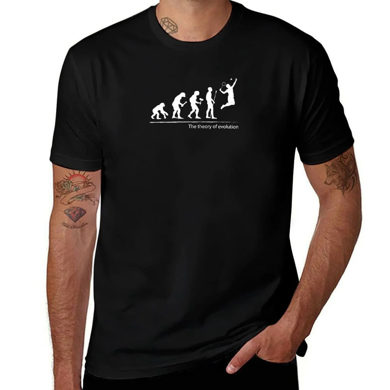 The theory of evolution(badminton) T-Shirt Lightweight Basic Short Sleeve Shirt