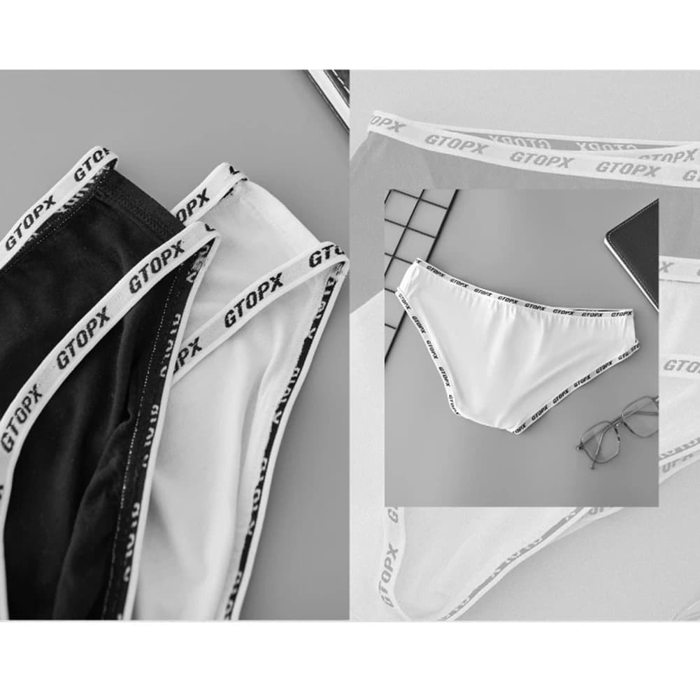 Slip intimo sexy da uomo a vita bassa scava fuori moda slip monostrato con custodia convessa a U cintura sottile mutandine maschili