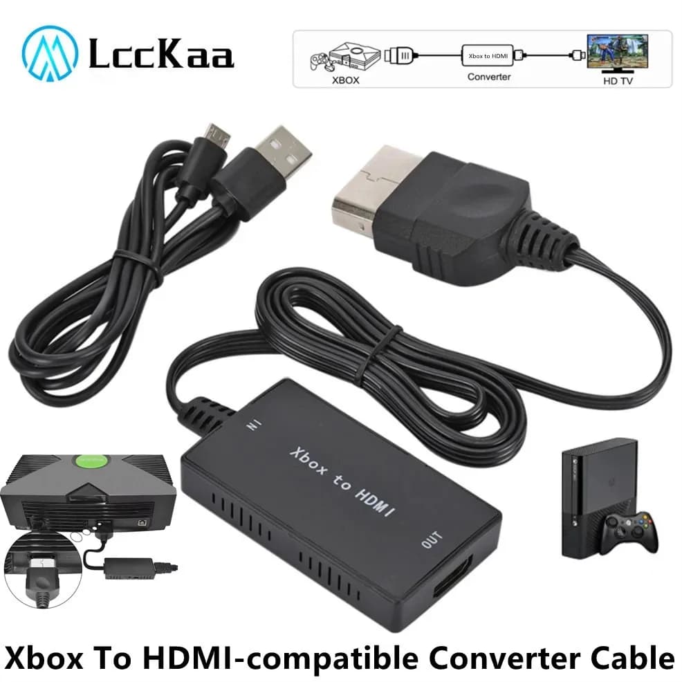 Convertor cable compatible with Xbox to HDMI XBOX 480P 720P 1080P Converter Audio Digital Video Adapter for Monitor HDTV Projector
