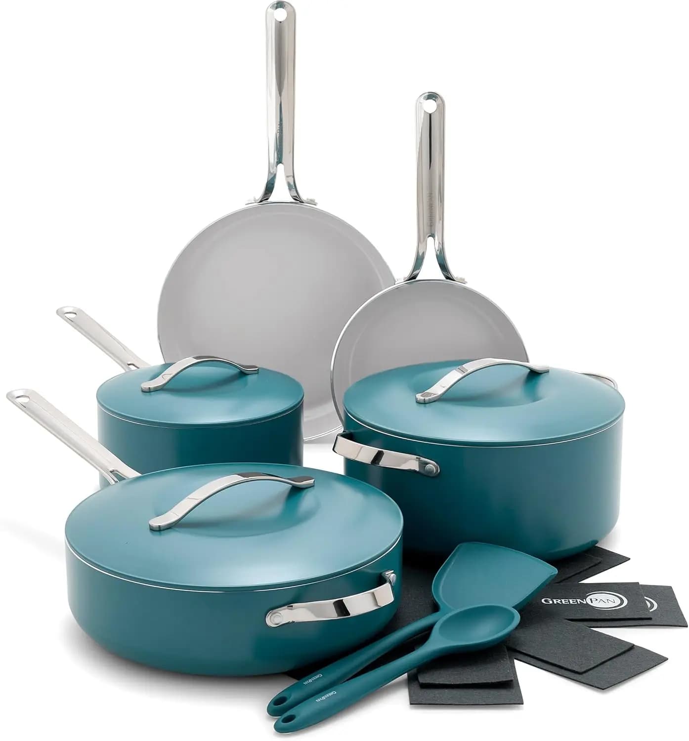Nova Set di pentole e padelle da 10 pezzi, Cose preferite di Oprah 2024, Ceramica antiaderente senza PFAS, Frittura, Salte, Pentola, Utensile