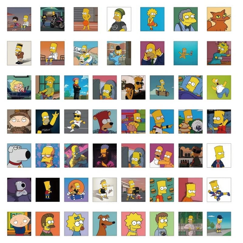 54pcs THE SIMPSONS stickers cartoon anime merchandise fun decorative stickers for notebooks mobile phones DIY graffiti stickers