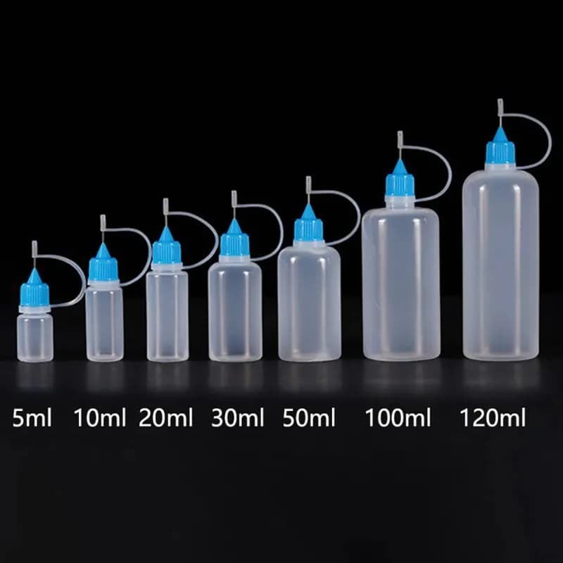 1pc 20-120ml Refillable Dropper Bottles, PE Plastic with Precision Needle Tip, Squeezable Applicator for Oils & Chemicals