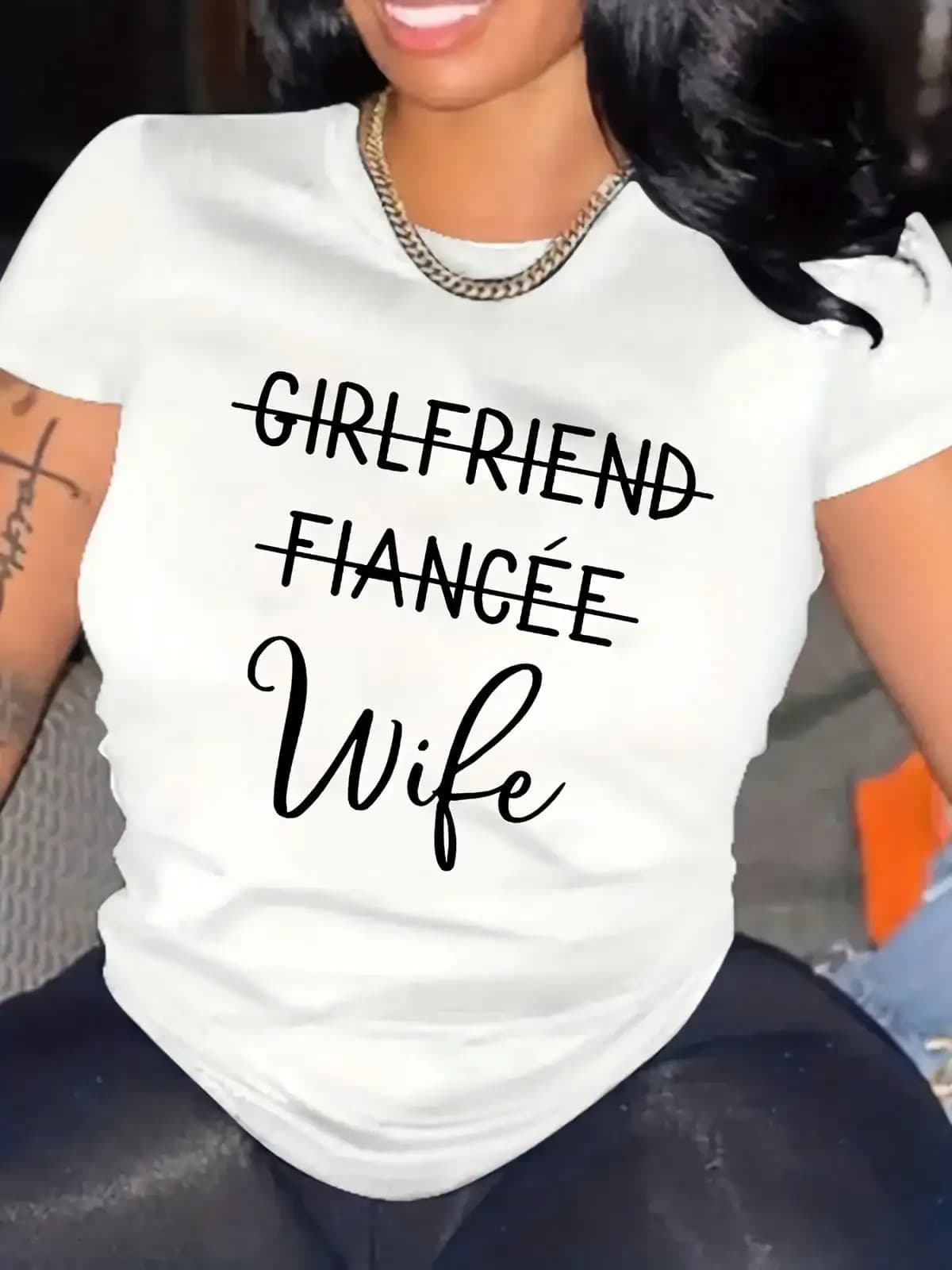 Letter Print T-Shirt, Casual Short Sleeve Crew Neck Top For Spring & Summer, Women's Clothing,Breathable And Comfortable Short-Sleeved Round-Neck Top, Suitable For All Seasons, Everyday Wear For Women