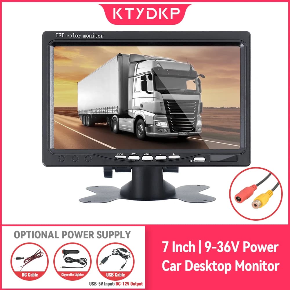 KTYDKP Schermo per monitor per auto da 7 pollici per telecamera per retromarcia Display LCD TFT HD Schermo digitale a colori HD Assistenza al parcheggio