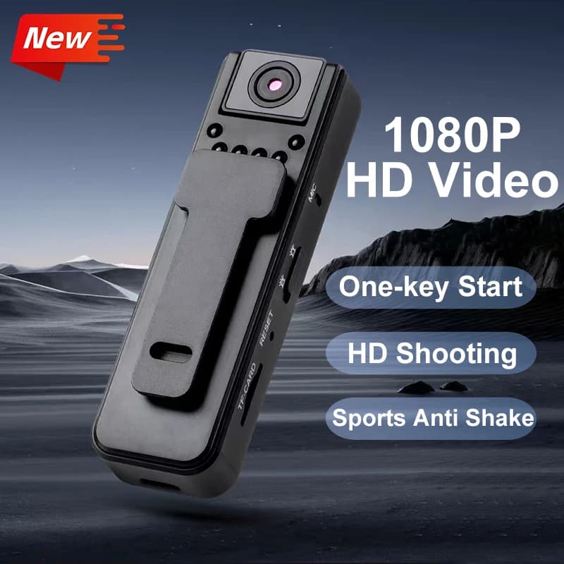 Videocamera d'Azione HD 2026 1080P, Mini Telecamera Portatile per VLOG con Visione Notturna a Infrarossi e Funzioni di Sicurezza, Avvio con Un Solo Tasto