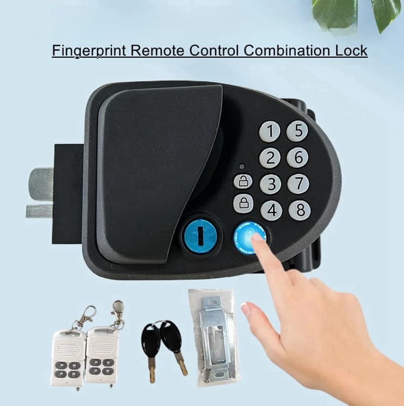 Blocco password con telecomando per impronte digitali per roulotte Chuan Shun Datsun Iveco serrature intelligenti per porta di conversione cammello posteriore per rimorchio