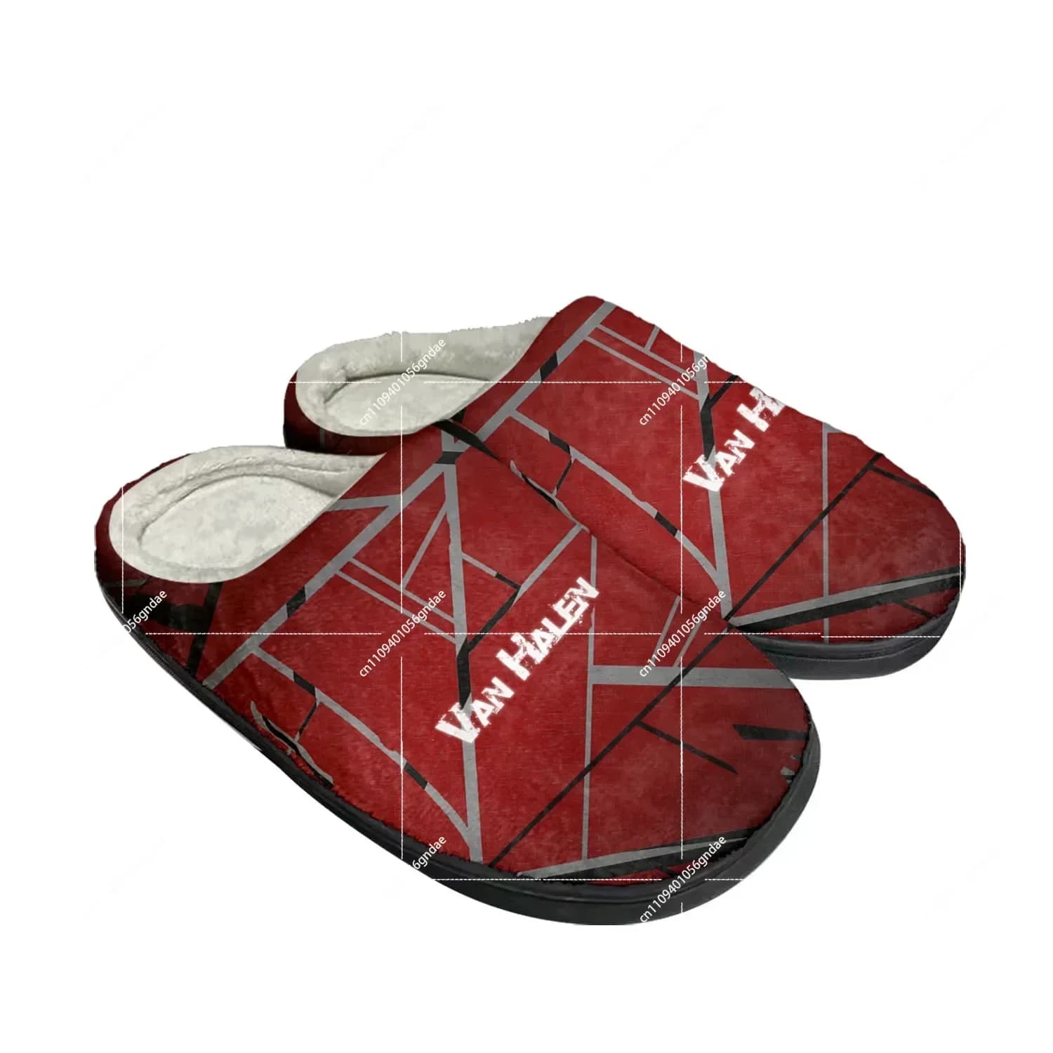 Custom Van Halen 5150 Cotton Slippers Indoor Plush Home Shoes Warm Unisex Pop Rock Band Design