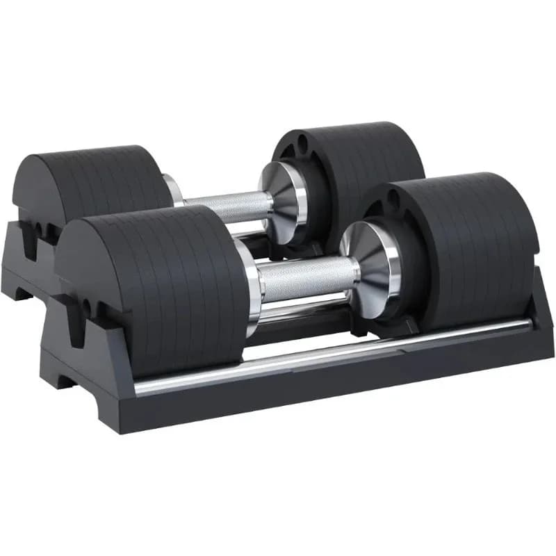 home-Adjus Dumbbell Set 80 lbs with Cast Iron Plates Fast Adjust Knurled Handle Compact Home Gym Equipment for Bench.tools