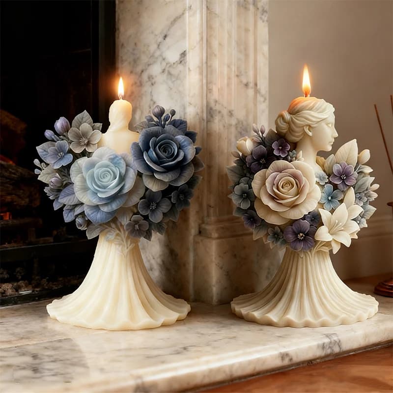 Stampo in Silicone 3D a Forma di Rosa per Candele, Cubetti di Ghiaccio, Sapone, Cioccolato, Decorazioni per Torte, Stampi per Gesso, Resina e Argilla Fatti a Mano