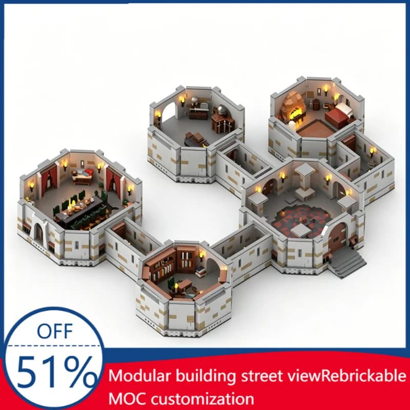 6240 Pezzi MOC Mattoncini Castello delle Dungeon e Avventure Diorama Modello Personalizzato Blocchi da Costruzione Giocattolo Fai da Te per Esposizione Regalo