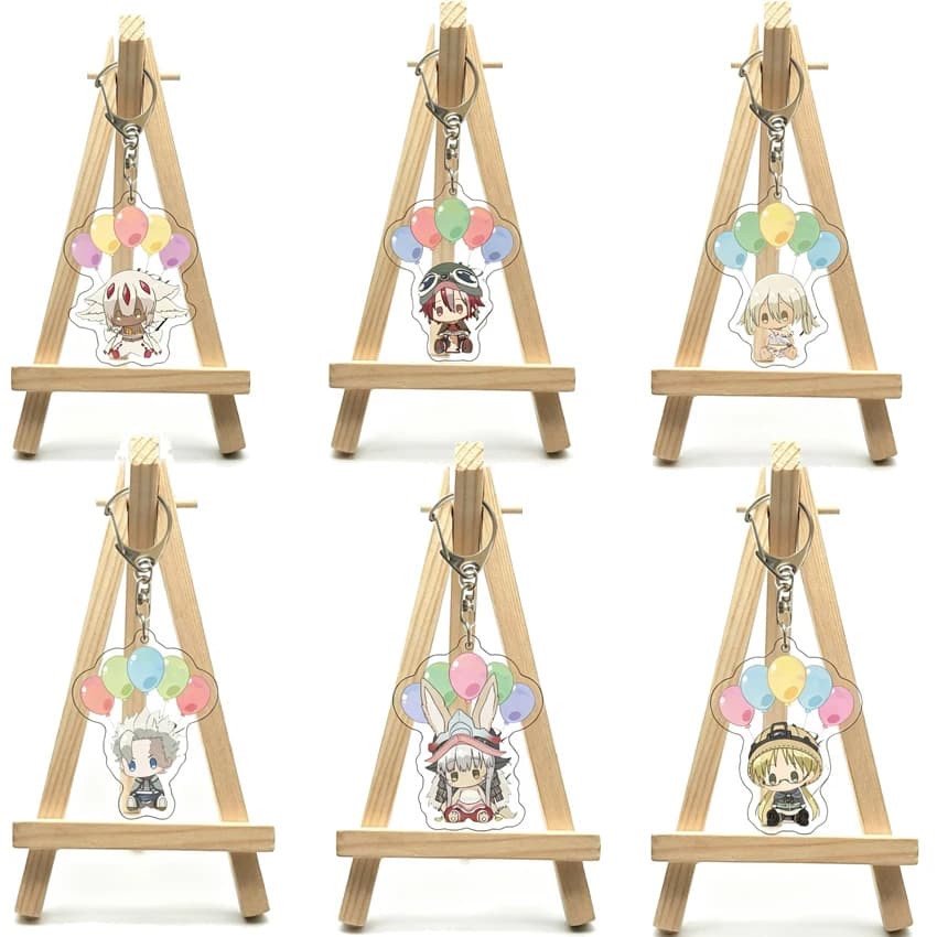 55MM Anime Made In Abyss: The Golden City of the Scorching Sun Figure Riko Reg Nanachi Prushka Acrylic Keychain Cute Gifts