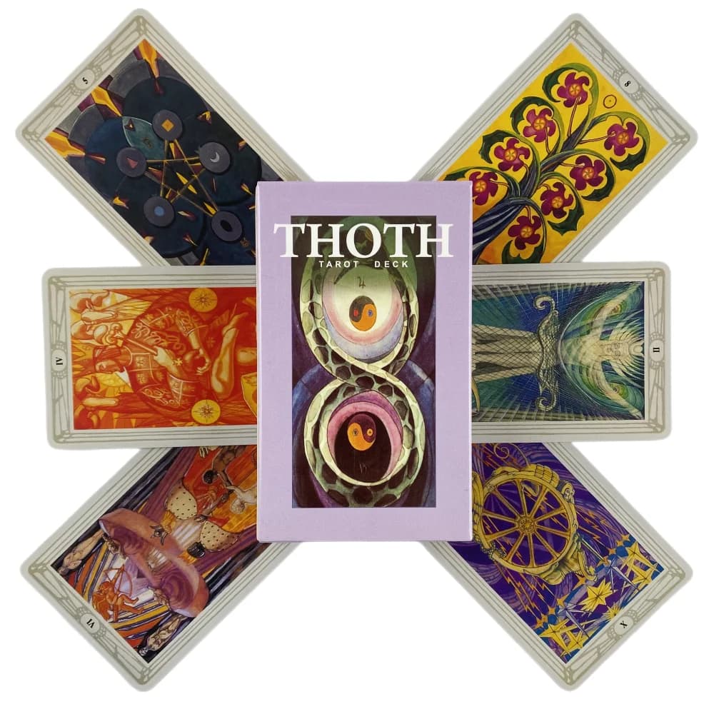 Carte dei Tarocchi di Thoth, un mazzo da 78 carte, edizione inglese per divinazione, giochi da tavolo