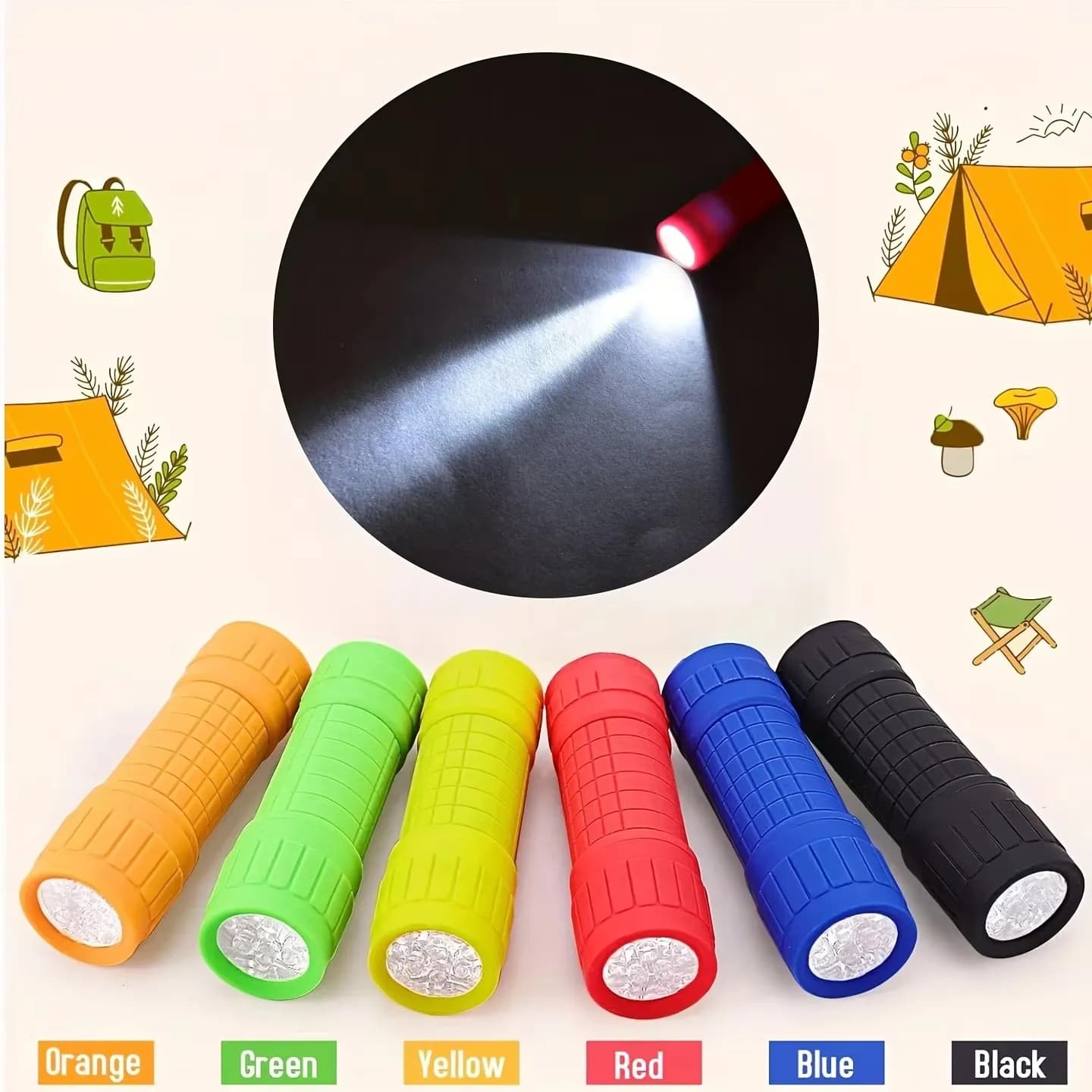 Mini Torcia LED Portatile con Nove LED XPE, Impermeabile, Illuminazione Potente con Focale Fissa, Torcia Tascabile per Emergenze e Attività all'Aperto