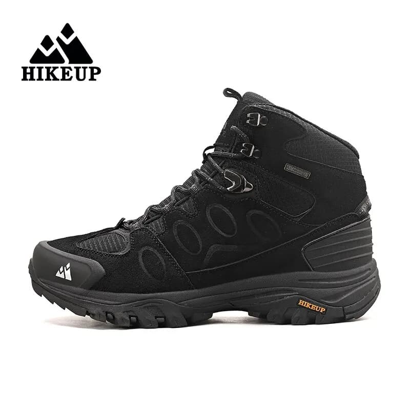 HIKEUP High-Top uomo scarponi da Trekking inverno scarpe Outdoor stringate antiscivolo sport Casual stivali da Trekking uomo scarpe calde in pelle scamosciata