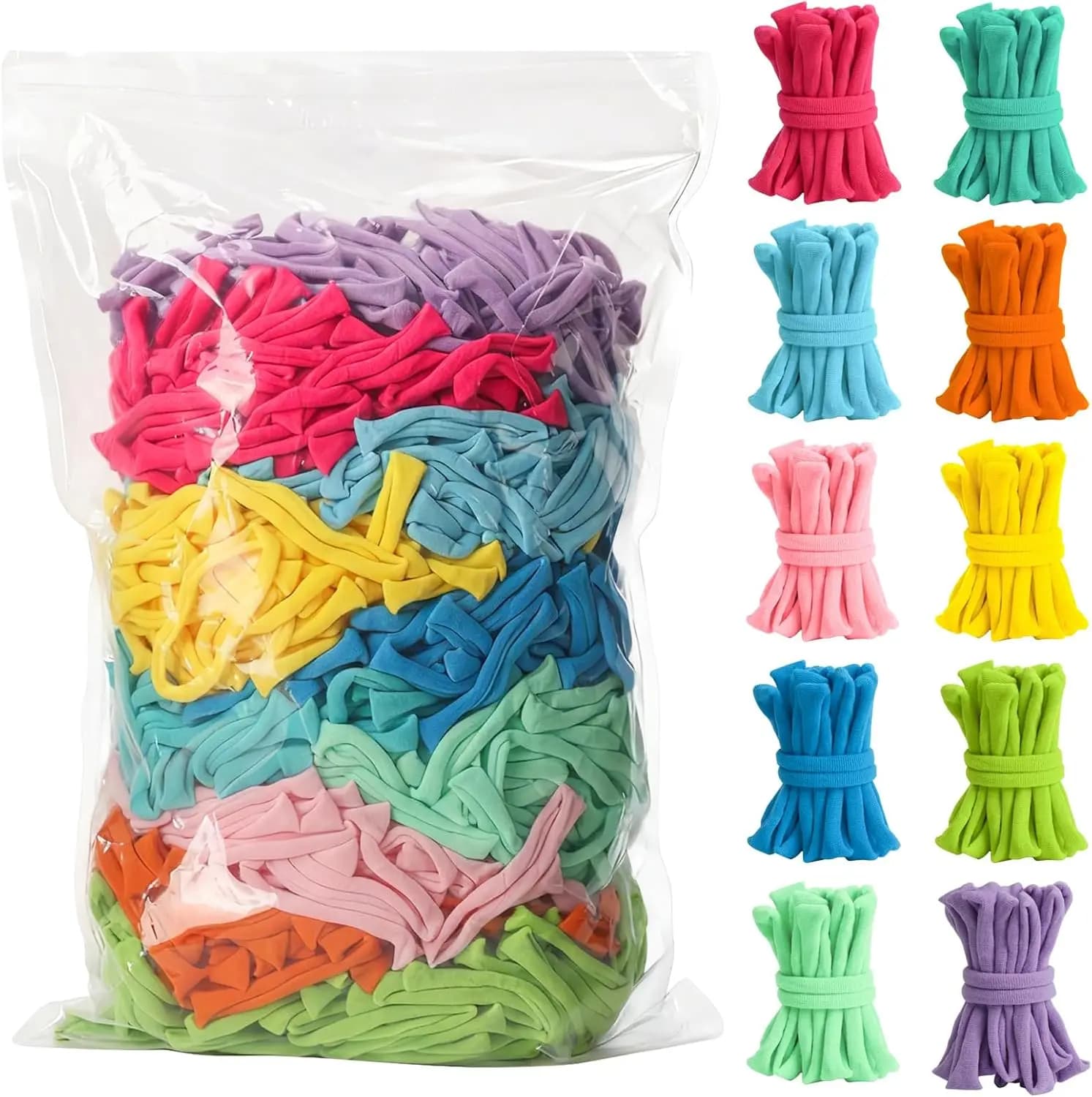 1000 Pcs 7 inch Colorful Loom Loops Potholder, 10 Colors Weaving Loom Refill Loops, Flexible DIY Kit Colorful Weaving Crafts for
