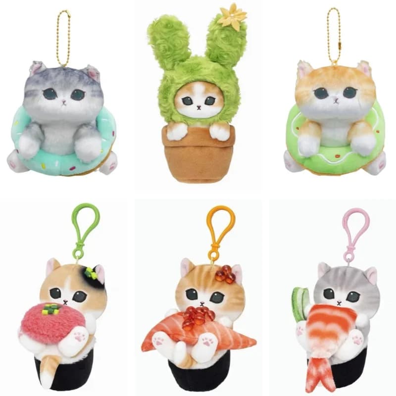 Peluche Anime Mofusand da 12 cm, Giocattoli di Peluche, Portachiavi, Piccolo Ciondolo, Regali di Natale e Compleanno