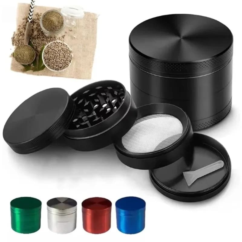 1.6/2inch Metal Herb Grinder 4-Layer Manual Tobacco Spice Mill Pepper Crusher Cigarette Grass Grinder Smoking Accessories