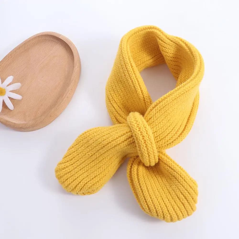 Fashion Solid Color Boys Girls Scarf Casual Windproof Kids Knitted Scarf Thick Outdoor Winter Knit Scarves Baby