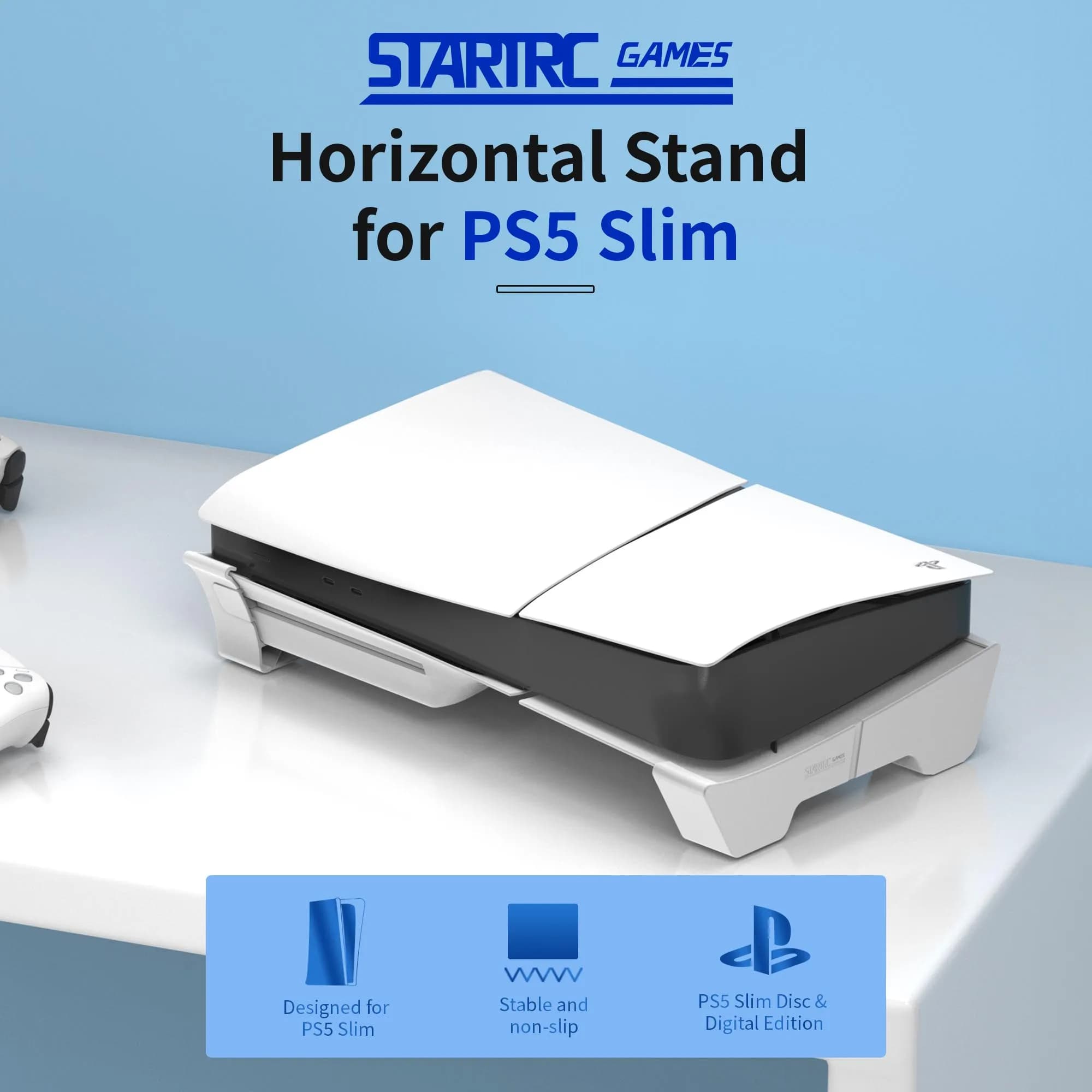 Supporto orizzontale STARTRC per console PS5 Pro/PS5 Slim, accessori per PlayStation 5 Slim/Pro Disc & Digital Edition