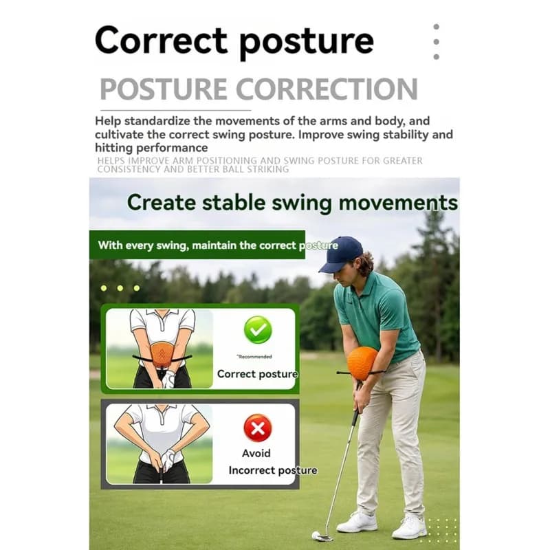 A64T-Golf Swing Trainer-EVA Connection Ball For Beginners-Corrects Swing Motion Practice