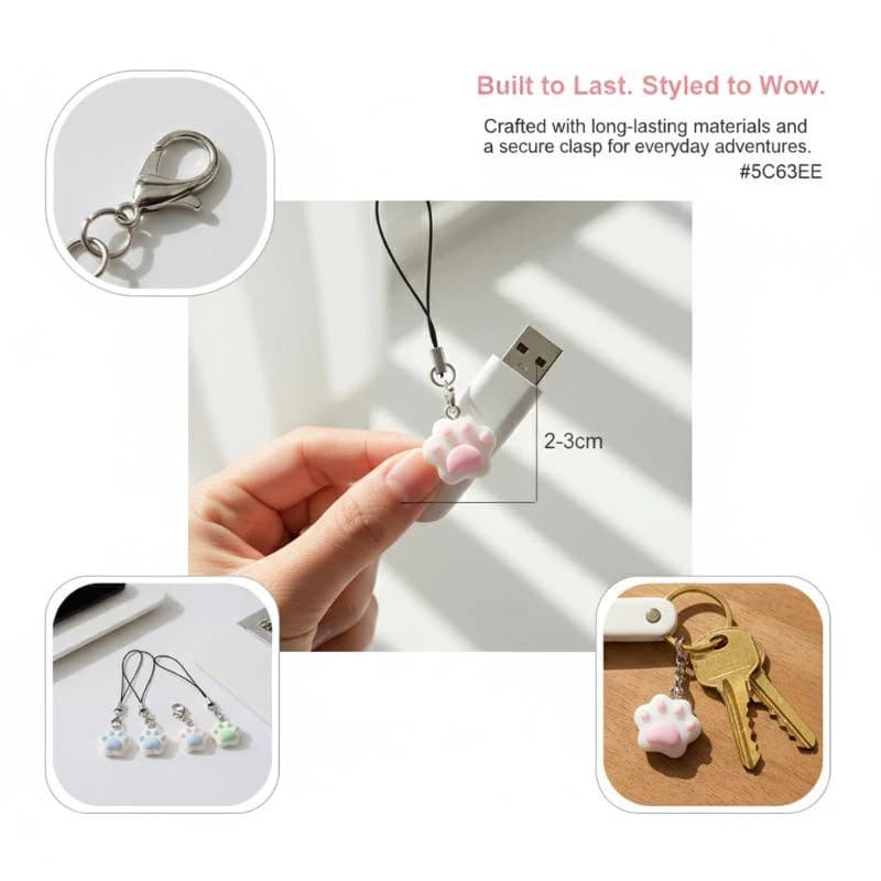 Chiavetta USB a Forma di Zampa di Gatto, 1 Pezzo, Ciondolo Unico a Forma di Telefono, Regalo e Decorazione per Zaino per Bambini