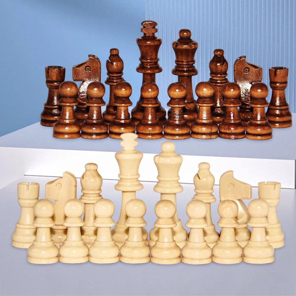 32 pezzi di scacchi in legno Set di scacchi di lusso professionale gioco da tavolo da viaggio regalo di strategia familiare giochi di scacchi scacchiera in pelle Anti PU