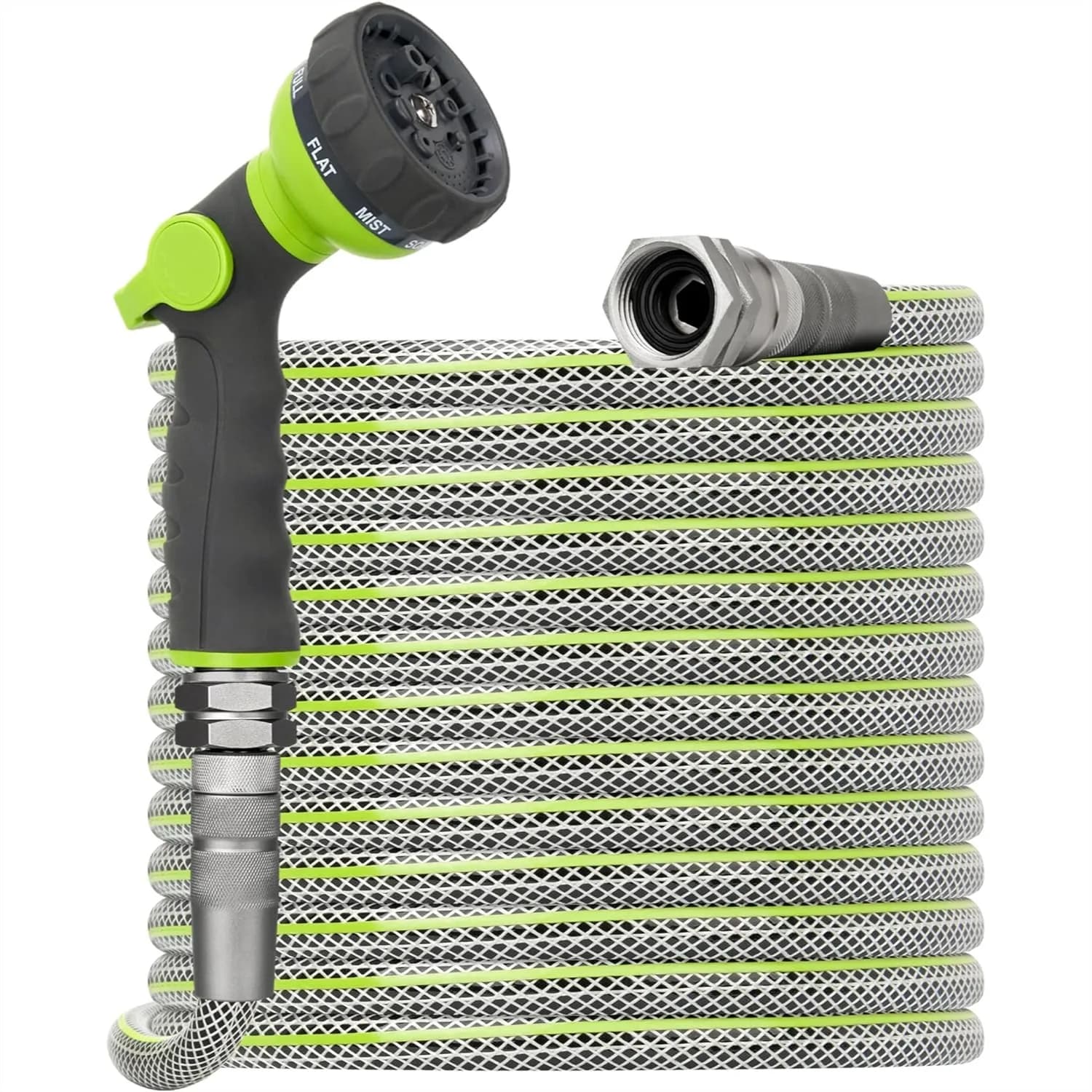 Tubo da Giardino Non Estensibile da 15 Metri - Tubo Flessibile Resistente con Diametro Interno di 1/2", Raccordi Girevoli Solidi da 3/4" per Uso Esterno