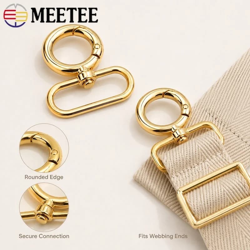 5/10Pcs 20-38mm Metal Lobster Clasp Spring Snap Hook Carabiner Handbag Detachable Shoulder Strap Backpack Webbing End Connector